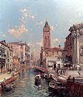 Franz Richard Unterberger Famous Paintings - Rio Santa Barnaba, Venice